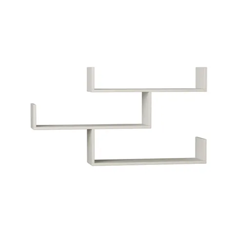 BOXED TIBET WALL MOUNTED MODERN BOOKCASE DISPLAY UNIT W 119CM IN WHITE