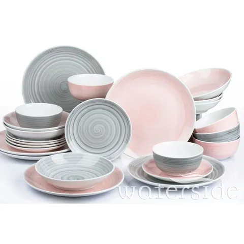 BOXED CHARPENTIER 24 PIECE PORCELAIN CHINA DINNERWARE SET - SERVICE FOR 6