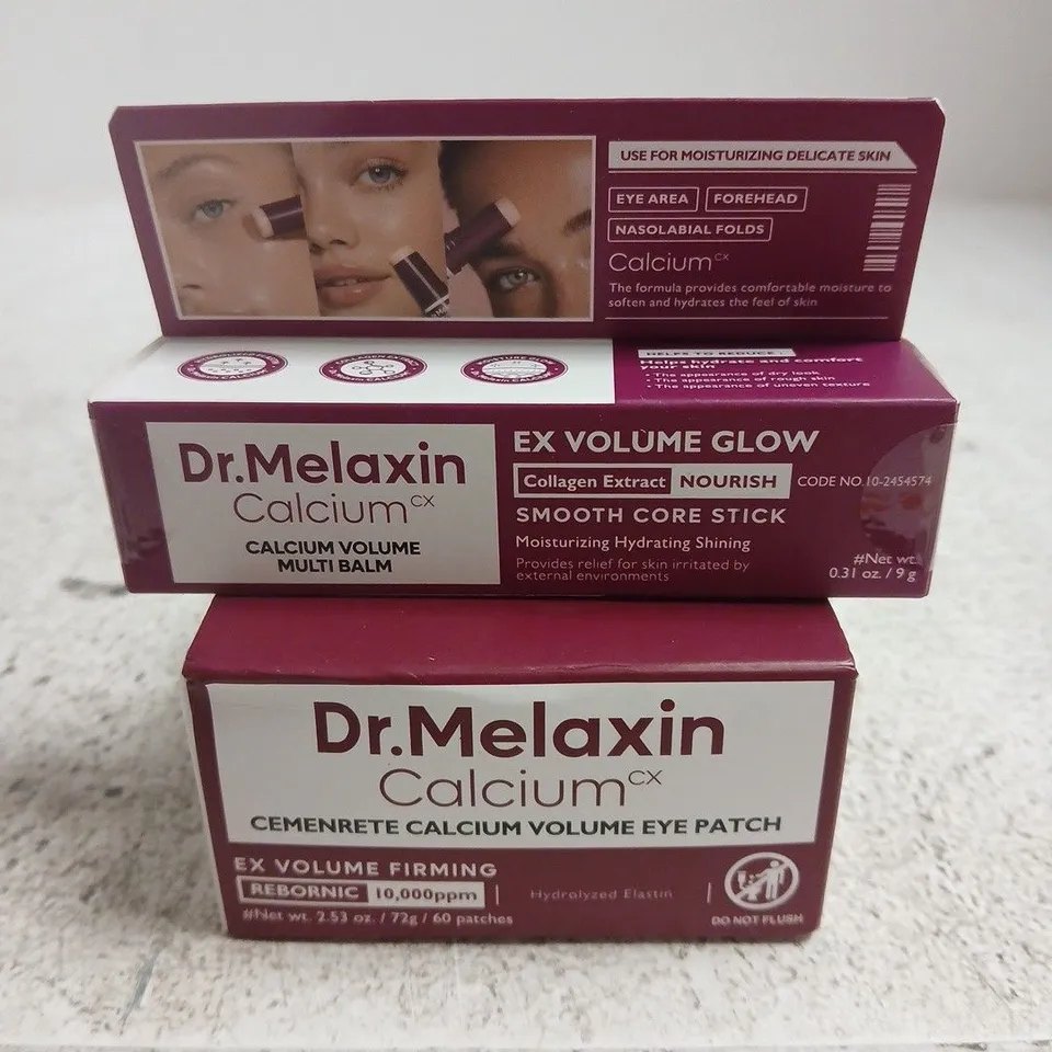 2 DR MELAXIN CALCIUM VOLUME PRODUCTS TO INCLUDE MULTI BALM & EYE PATCHES 
