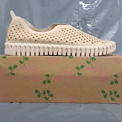 BOXED PAIR OF ILSE JACOBSEN SHOES IN BEIGE SIZE EU 38