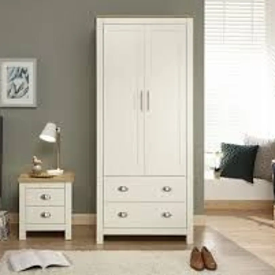 BOXED GFW LANCASTER 2 DOOR 2 DRAWER CREAM WARDROBE (2 BOXES)