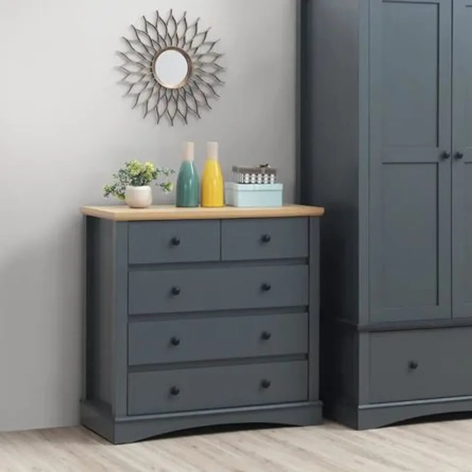FORDWICH 5 DRAWER CHEST COLOUR DARK GREY X 2 BOXES