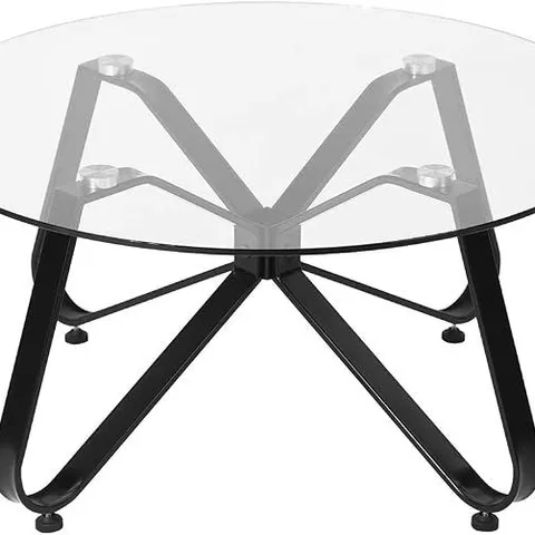 BOXED HOMY CASA INC KONYA GLASS 80CM A TABLE - BLACK