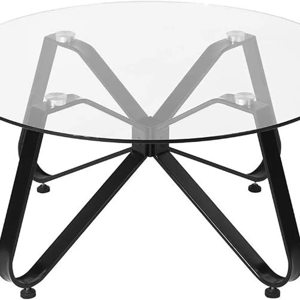 BOXED HOMY CASA INC KONYA GLASS 80CM A TABLE - BLACK