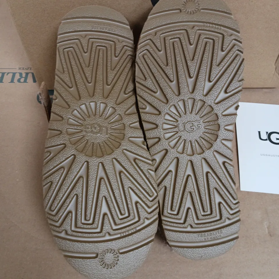 BOXED PAIR OF UGG SLIDE ON SHOES- UK 3