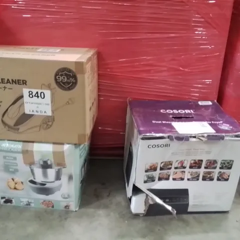PALLET OF ASSORTED HOUSEHOLD GOODS AND PRODUCTS TO INCLUDE;STEAM CLEANER,AIR FRYER,NOODLE MACHINE