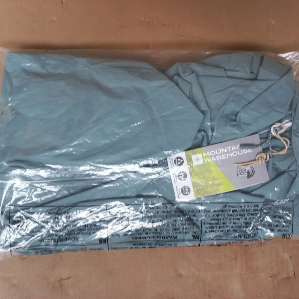 BAGGED MOUNTAIN WAREHOUSE SWERVE WOMENS WATERPROOF JACKET IN LIGHT TEAL SIZE UK 14