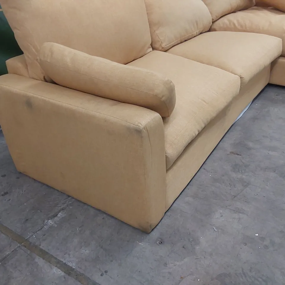 QUALITY DESIGNER ASHWELL CORNER CHAISE STORAGE SOFA BED WITH STORAGE OTTOMAN/FOOTSTOOL - MARIGOLD FABRIC