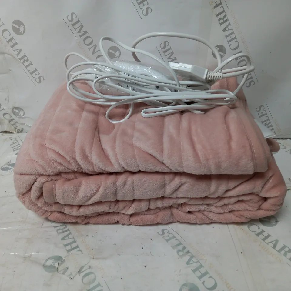 BOXED COZEE HOME VELVETSOFT HEATED THROW IN PINK