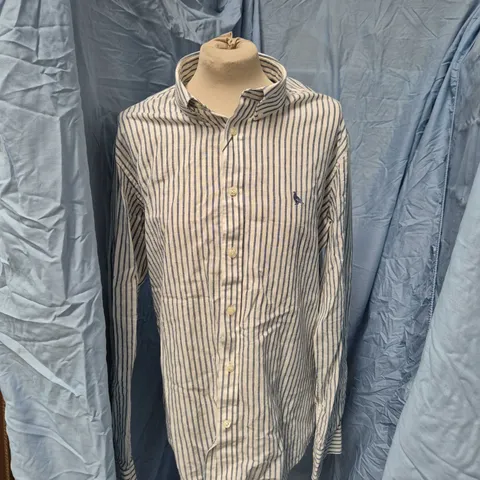 SCHÖFFEL WALSINGHAM LINEN SHIRT – BLUE STRIPE – SIZE L