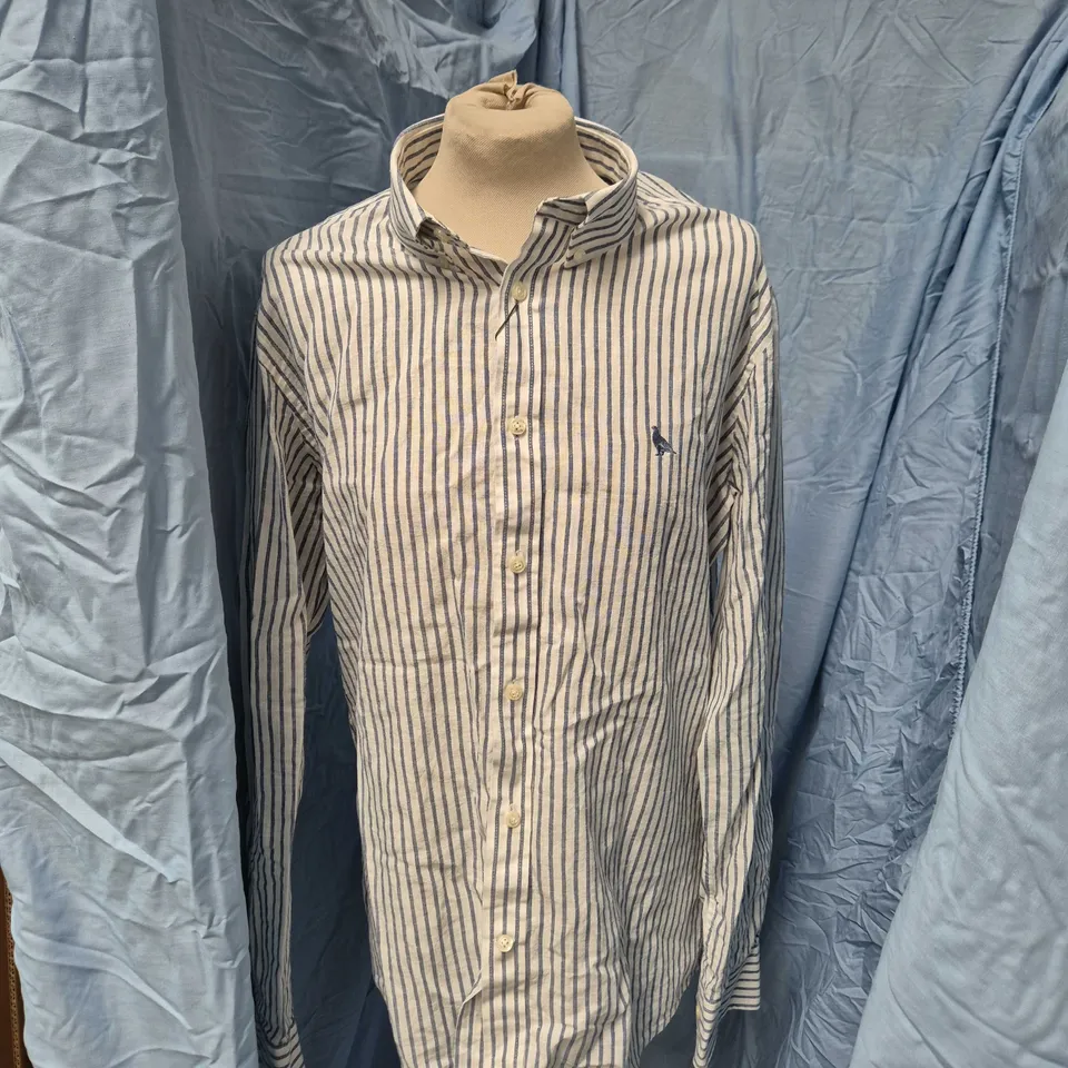 SCHÖFFEL WALSINGHAM LINEN SHIRT – BLUE STRIPE – SIZE L