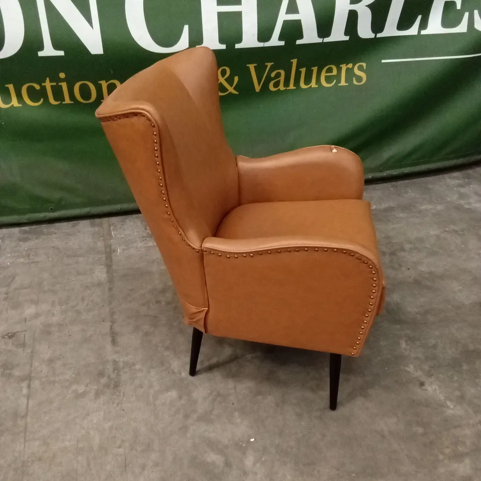 CAHYADI 76cm W MODERN FAUX LEATHER WINGBACK CHAIR