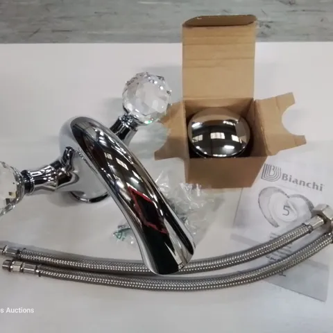 BOXED AS NEW BIANCHI CROMO SINGLE HOLE WASH BASIN MIXER WITH POP UP WASTE