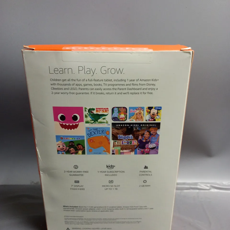 BOXED AND SEALED AMAZON FIRE 7 KIDS TABLET FROM AGES 3+ 16GB PURPLE CASE