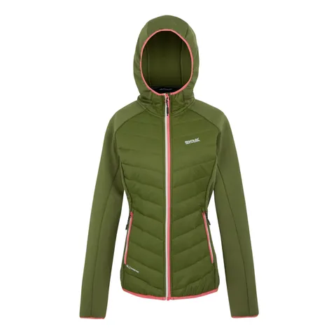 BRAND NEW REGATTA WOMEN'S ANDRESON VIII HYBRID JACKET IN NEPHRITE GREEN/PEACH BLOOM SIZE 8