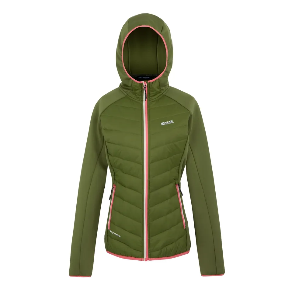 BRAND NEW REGATTA WOMEN'S ANDRESON VIII HYBRID JACKET IN NEPHRITE GREEN/PEACH BLOOM SIZE 8