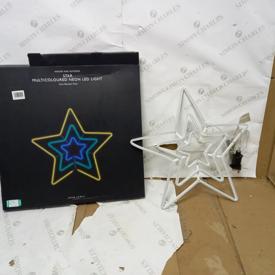 JOHN LEWIS STAR MULTICOLOURED NEON LED LIGHT 