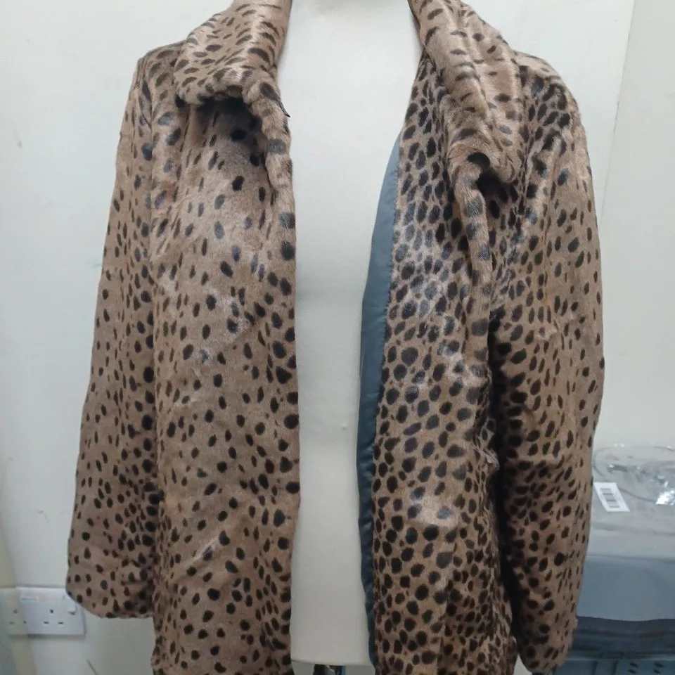 RUBY + ED LONG LEOPARD COAT - SIZE UK 14-16