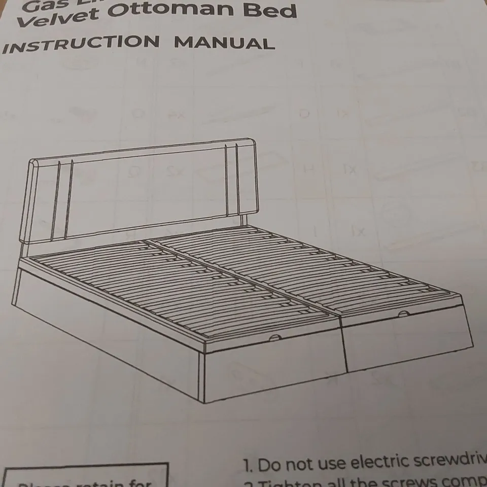 BOXED GAS LIFT VERTICAL LINE VELVET OTTOMAN BED - SUPERKING SIZE, LIGHT GREY (1 BOX)