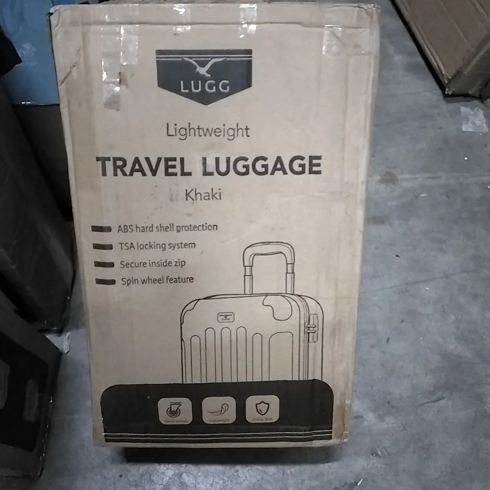 BOXED LUGG LIGHTWEIGHT TRAVEL LUGGAGE CASE- KHAKI