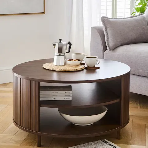 TATE ROUND COFFEE TABLE WALNUT