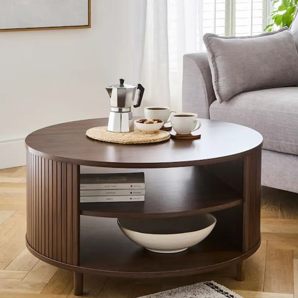 TATE ROUND COFFEE TABLE WALNUT
