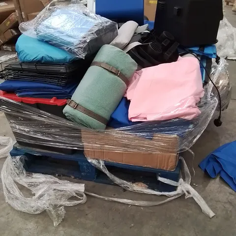 PALLET OF ASSORTED HOUSEHOLD GOODS AND PRODUCTS TO INCLUDE;COG CAGE,AIT FRYER,COOLER BOX,POPUP TENT