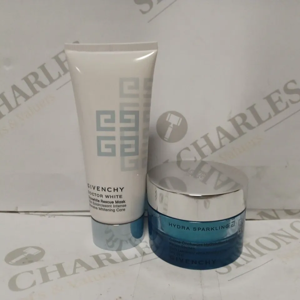 LOT OF APPROXIMATELY 11 GIVENCHY PRODUCTS TO INCLUDE 6 DOCTOR WHITE CRYOWHITE RESCUE MASK, 5 HYDRA SPARKLING MOISTURISNG CREAM