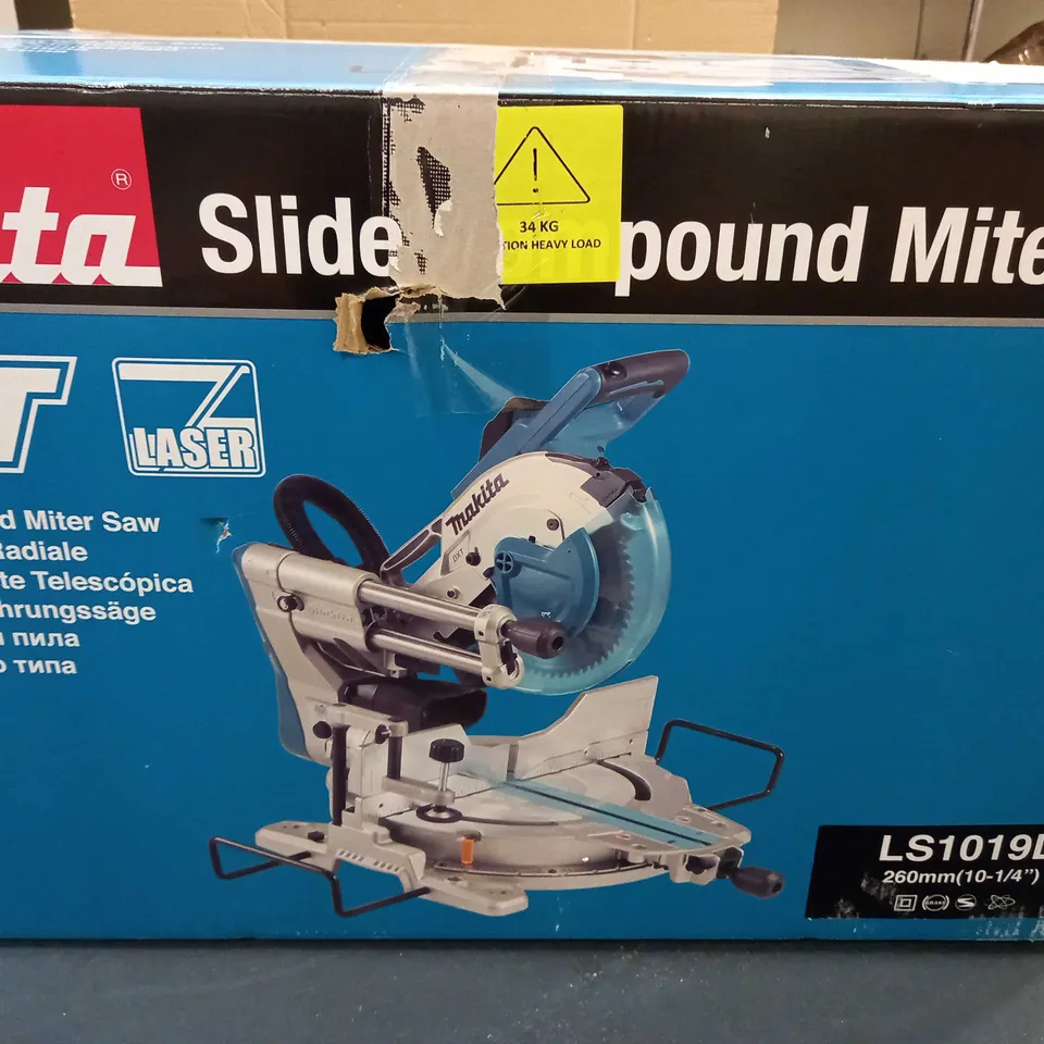 MAKITA LS1019L/2 240V 260MM SLIDE COMPOUND MITRE SAW WITH LASER MARKER