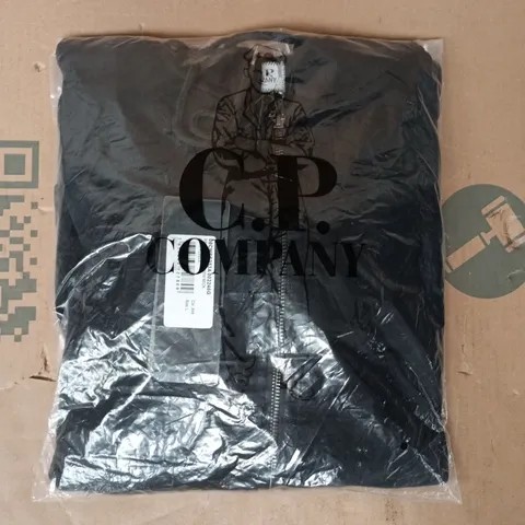 BAGGED CP COMPANY ZIP-UP HOODED SWEATER IN BLACK SIZE LARGE