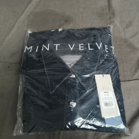 MINT VELVET DARK INDIGO SEAM DENIM SHIRT – UK 14