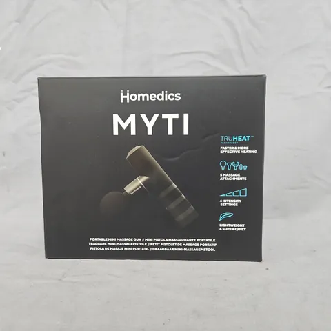 BOXED HOMEDICS MYTI PORTABLE MINI MASSAGE GUN 