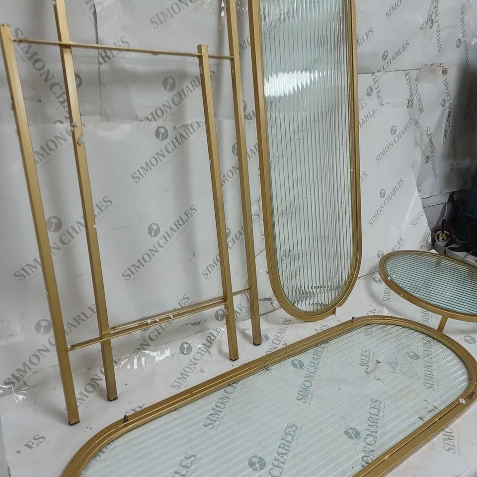MY HOME STORIES FLUTED GLASS CONSOLE TABLE 