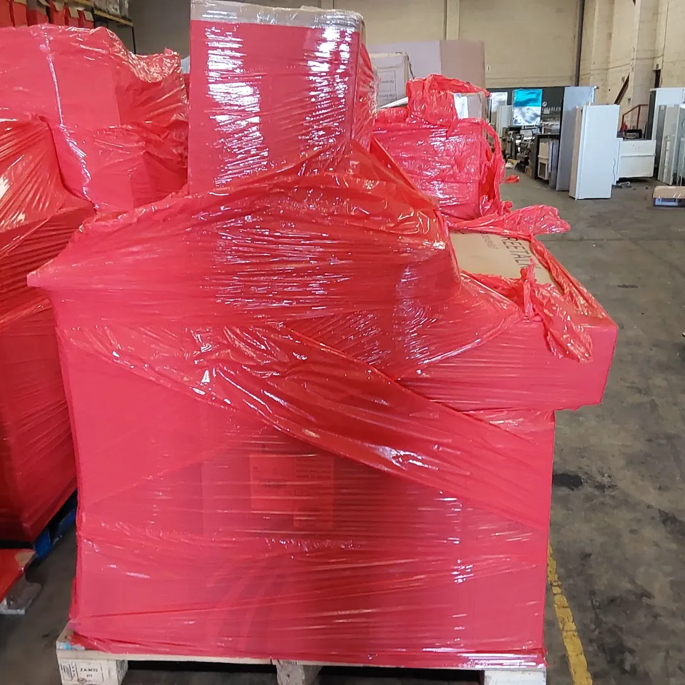 PALLET OF ASSORTED ITEMS INCLUDING: BOOK SHELF, OFFICE CHAIRS, GARDEN TENT
