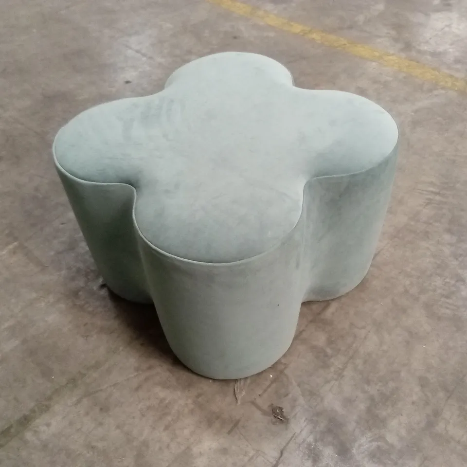 UNIQUE STATEMENT FOOTSTOOL IN BLUE VELVET