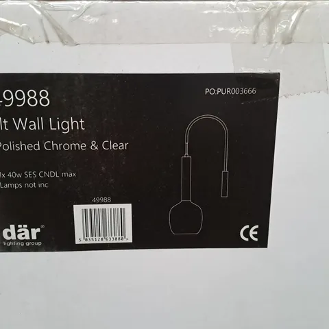 BOXED DAR 1LT WALL LIGHT POLISHED CHROME AND CLEAR 