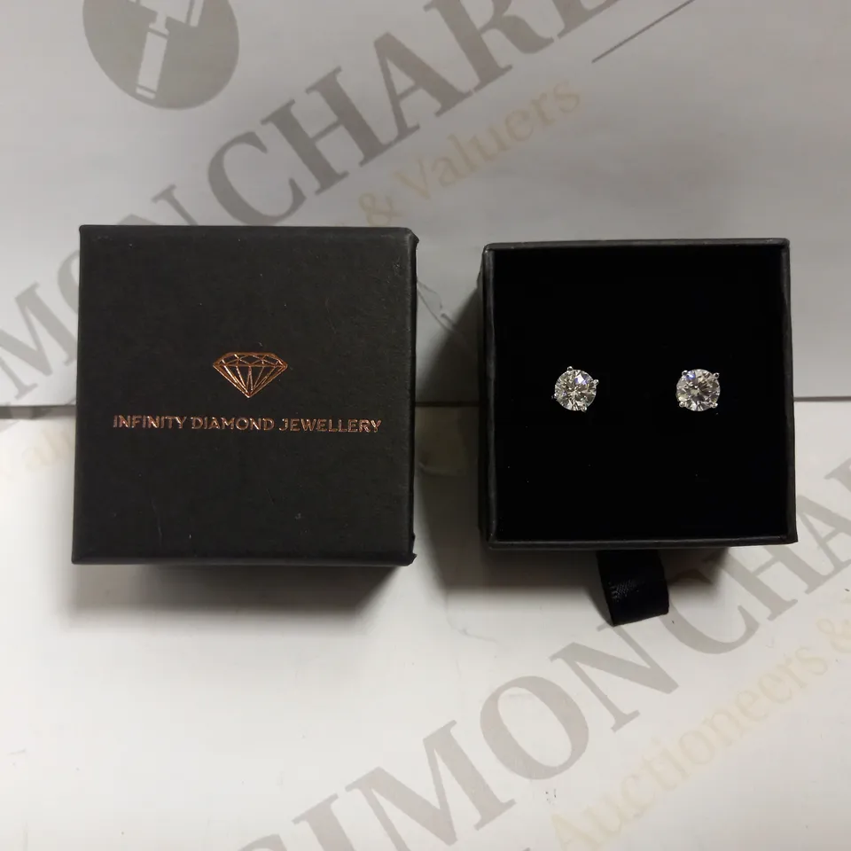 BOXED INFINITY DIAMOND JEWELLERY DIAMOND STUD EARRINGS 
