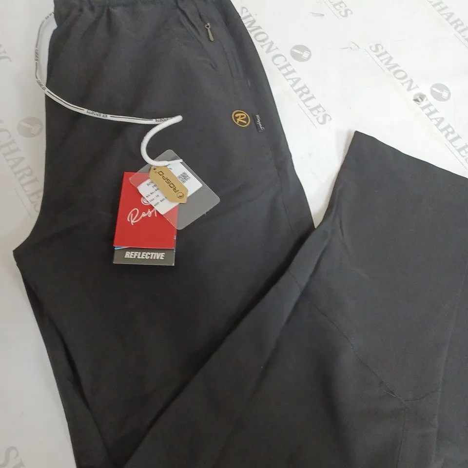 ROSPO BLACK TRACKSUIT BOTTOMS - SIZE 38