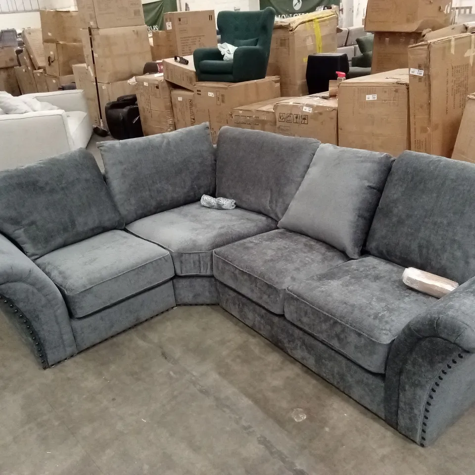 ARIEL LEFT HAND FABRIC CORNER SOFA - GREY RRP £1299