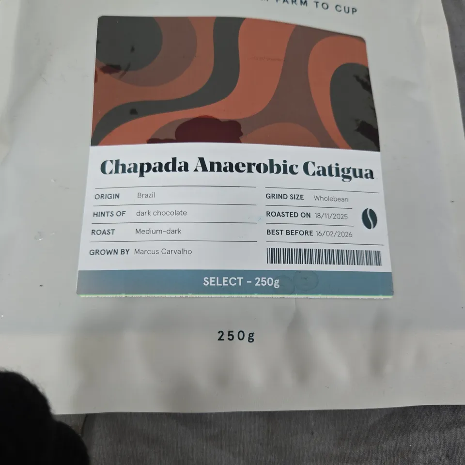 PACT COFFEE SELECTION TO INCLUDE BOURBON CREAM ESPRESSO 250G, TERRAS ALTAS 250G, CHAPADA ANAEROBIC CATIGUA 250G, HOUSE ESPRESSO 1KG