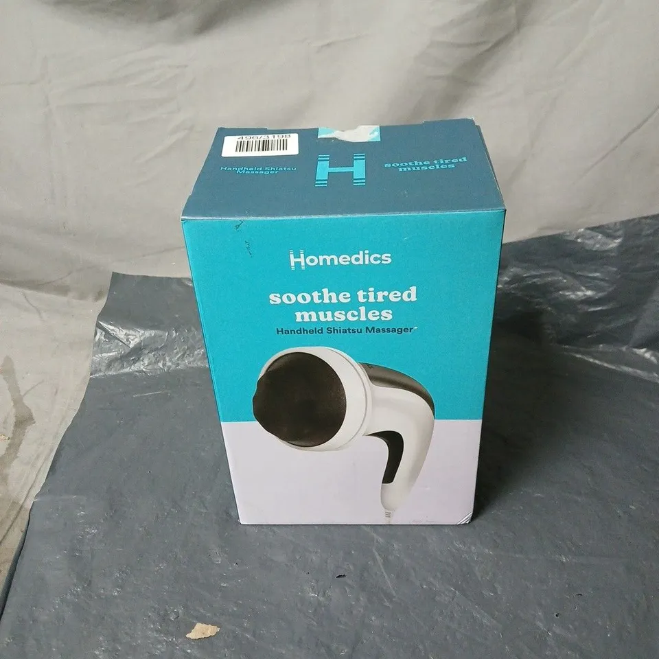 HOMEDICS SOOTHE TIRED MUSCLES HANDHELD SHIATSU MASSAGER BOXED