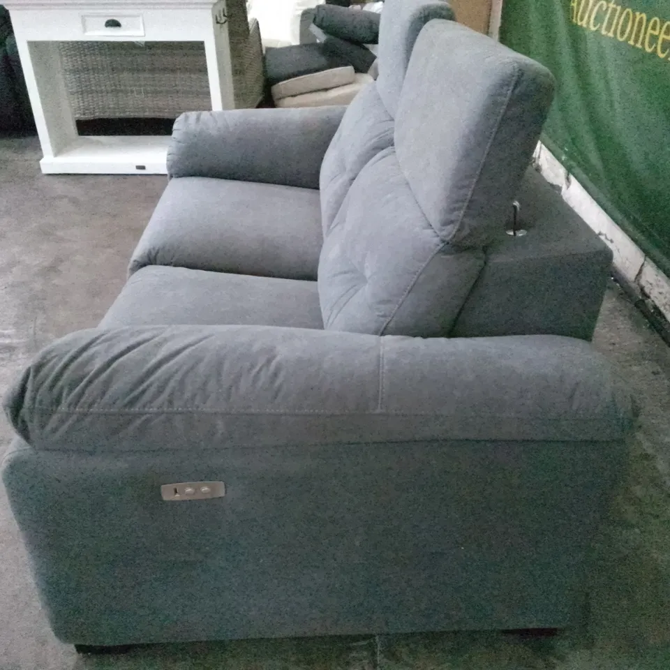 QUALITY DESIGNER 2PCS ELECTRIC RECLINER 2 SEATER SOFA - GREY FABRIC 