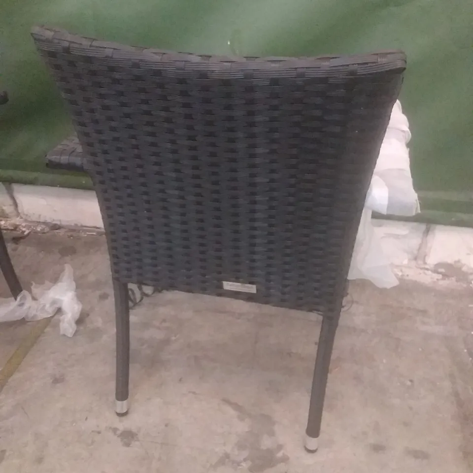X4 RATTAN EFFECT GARDEN CHAIRS BLACK