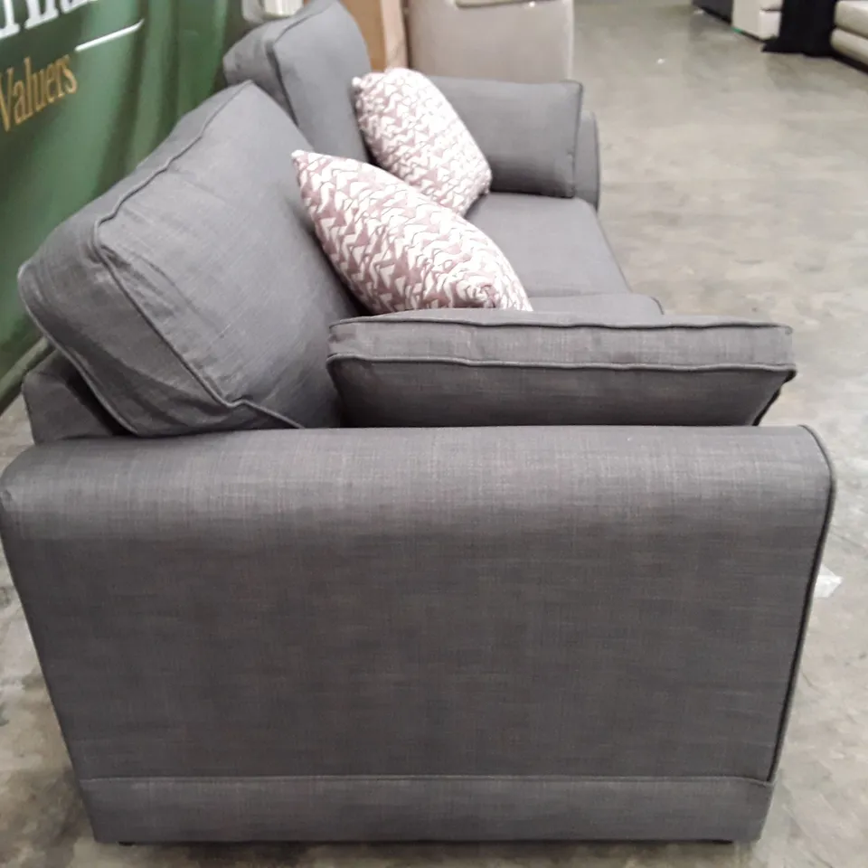 QUALITY DESIGNER NISHA 3 SEATER SOFA - GREY FABRIC 