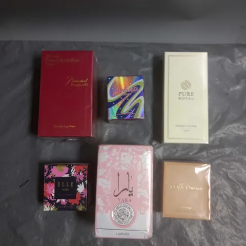 BOX OF APPROX 6 ASSORTED SEALED BOXED FRAGRANCES TO INCLUDE - FEDERICO MAHORA PURE ROYAL - COFFEE WOMAN - ELLE FLEUR PARFUM - ETC