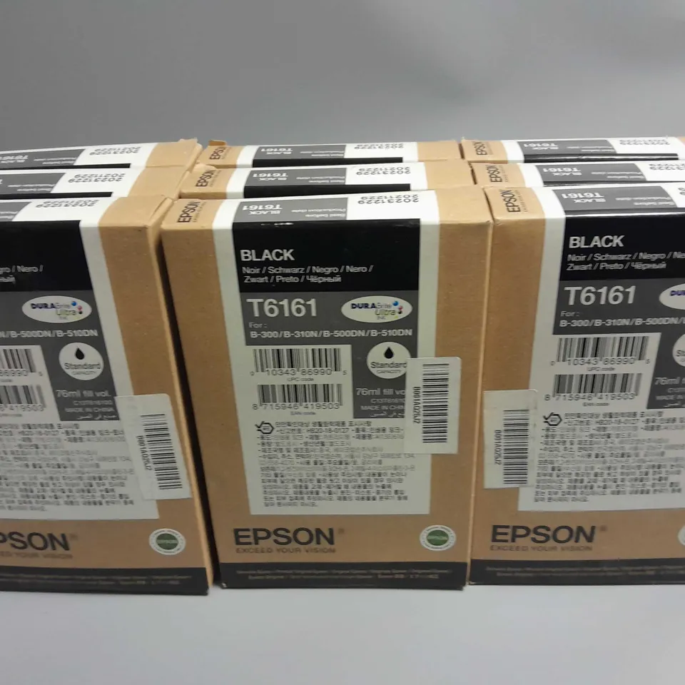 LOT OF 9 EPSON T6161 PRINTER INKS 