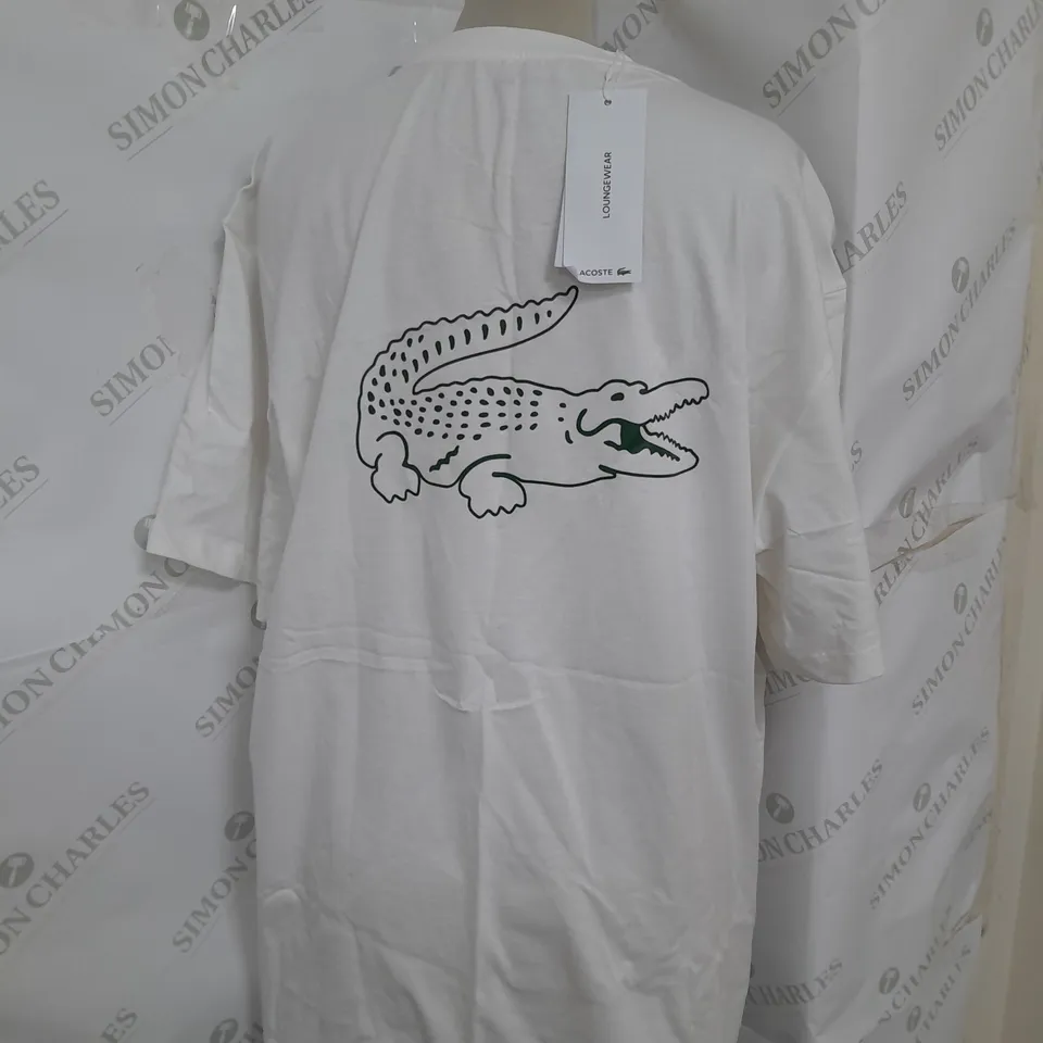 LACOSTE LOUNGEWEAR TSHIRT IN WHITE SIZE XL