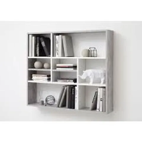 BOXED MIKA WALL RACK - CONCRETE/WHITE - 90X78.2 CM