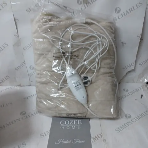 COZEE HOME VELVETSOFT HEATED THROW IN STONE