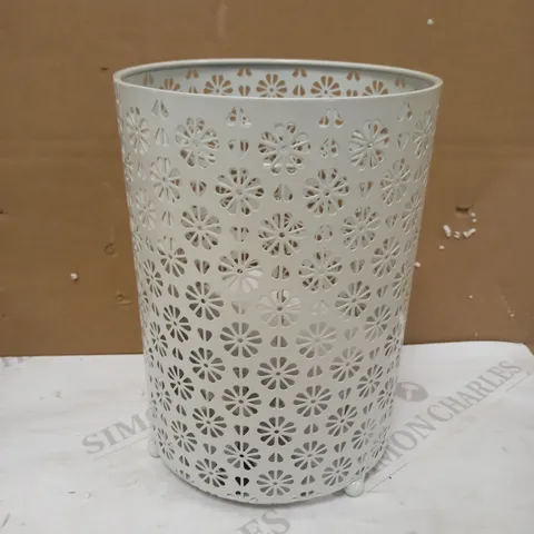 DAR LIGHTING GROUP SMALL WHITE LACE ROUND COLUMN LANTERN